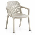 Silla con respaldo con diseño de rejilla, blanco